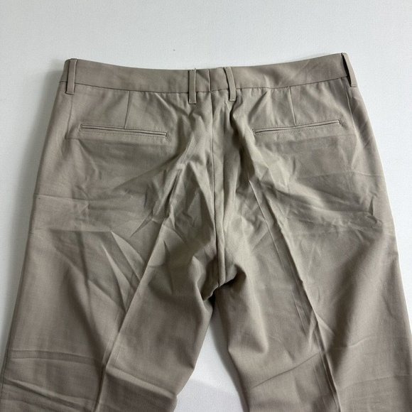 Hugo Boss Cagan Pants Mens 38R Solid Beige Wool Blend Flat Front Slacks - Picture 4 of 10